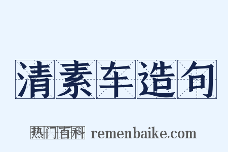 清素车造句是什么意思的图片